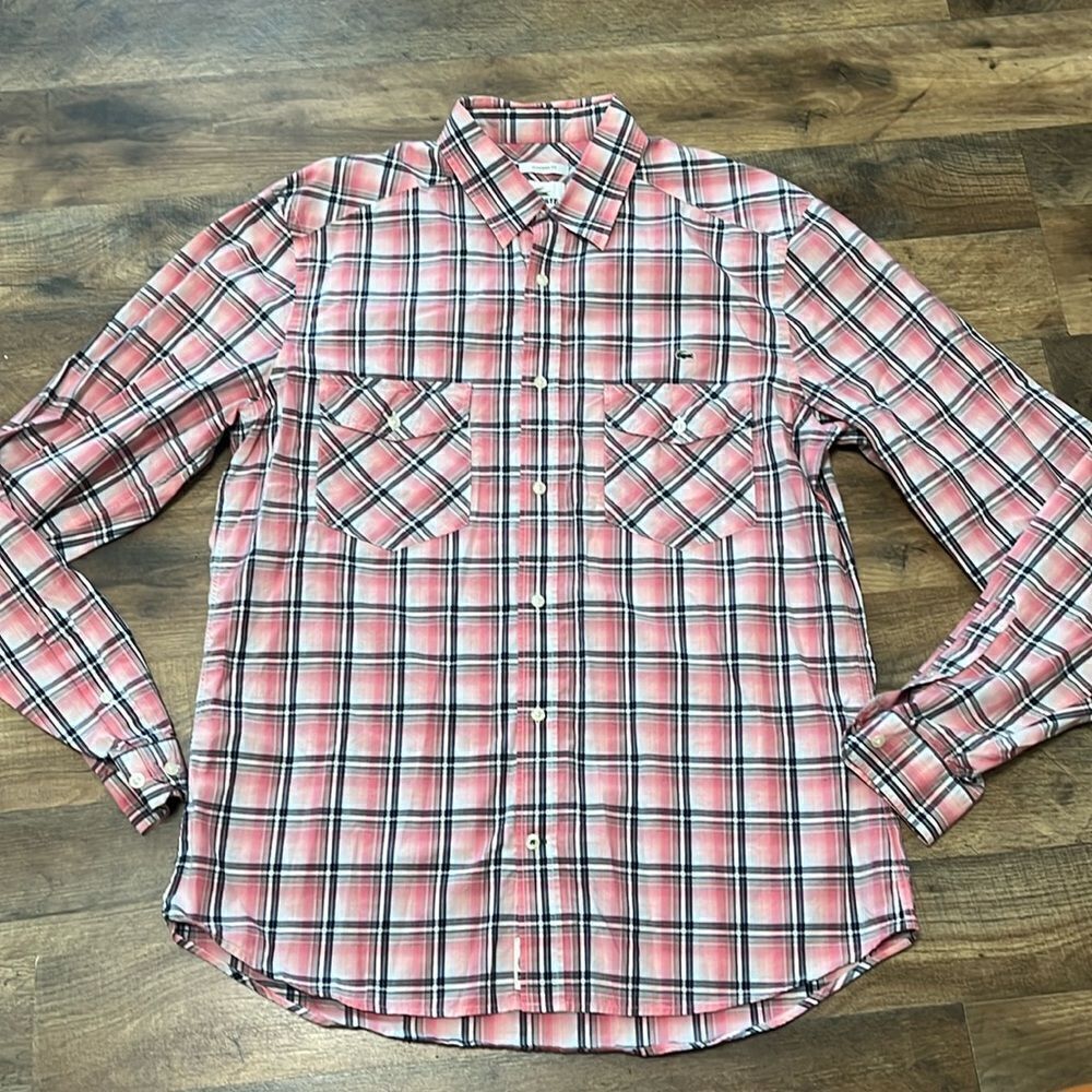 Lacoste long sleeve button down shirt size 40/medium